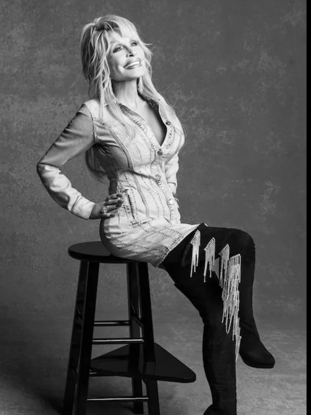 Good American Dolly Parton Denim Corset Dress I M I NWT